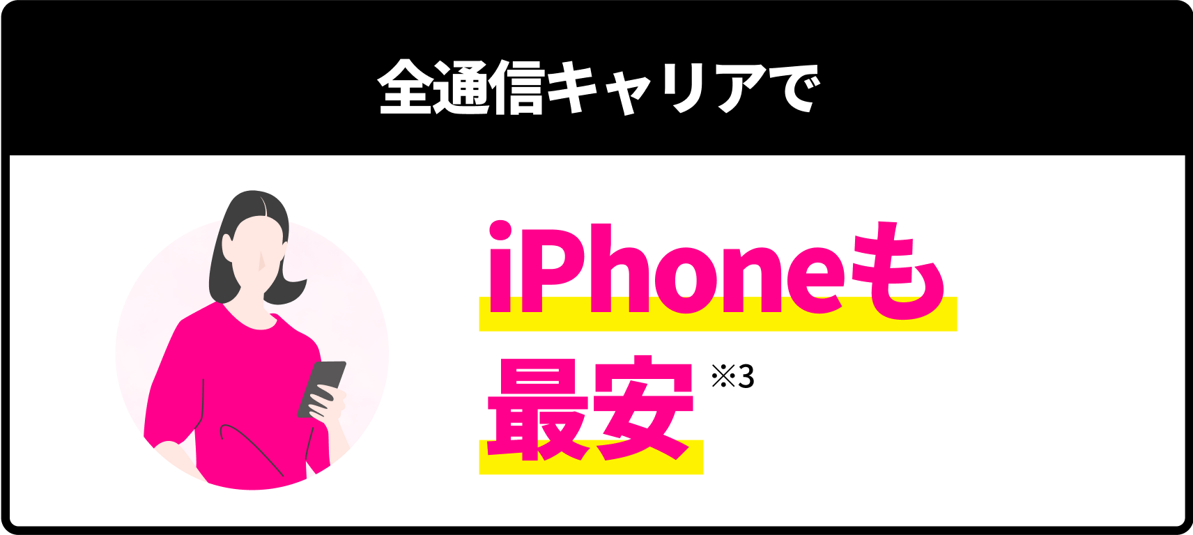 全通信キャリアでiPhoneも最安※2