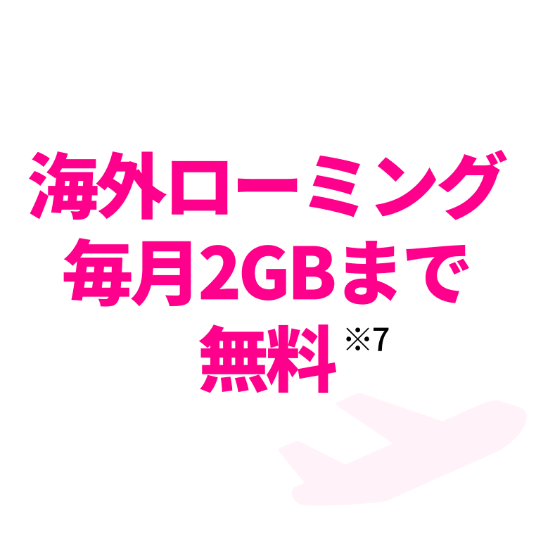 海外ローミング毎月2GBまで無料※5