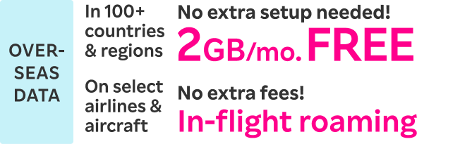 Even if you use data as usual on your 3-day overseas trip... No extra fees!