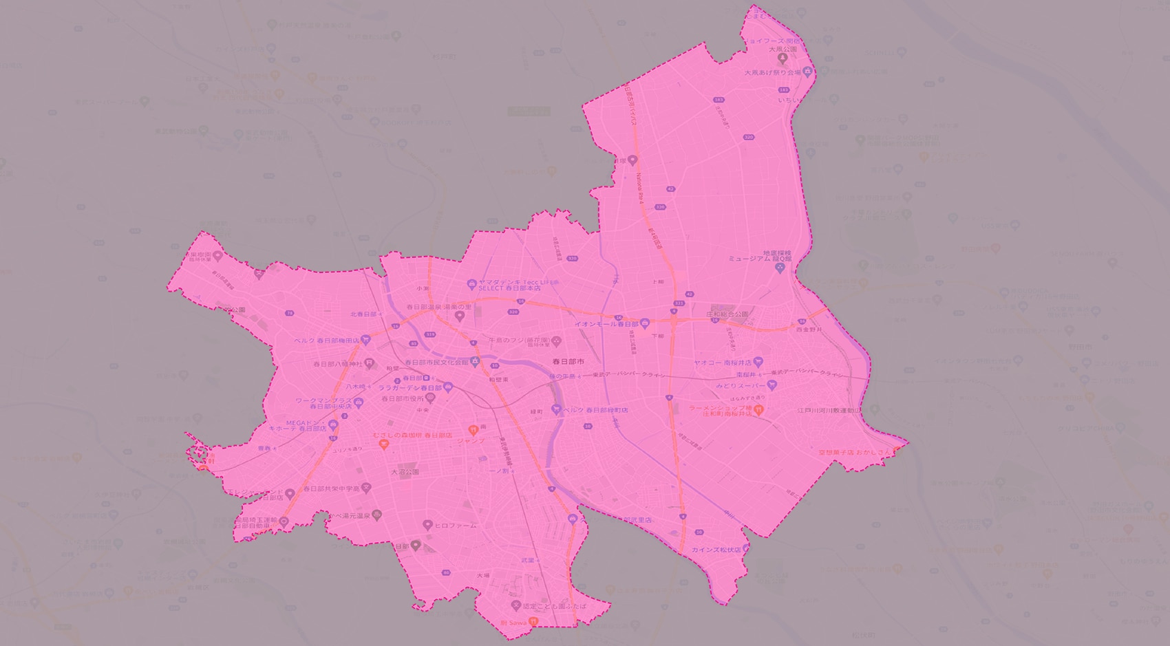 春日部市 のサービスエリアと楽天モバイルショップ情報