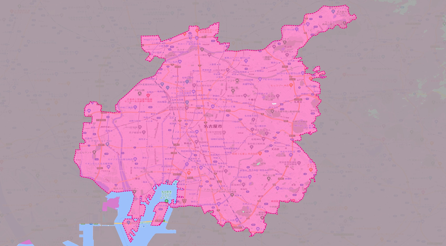 名古屋市 のサービスエリアと楽天モバイルショップ情報