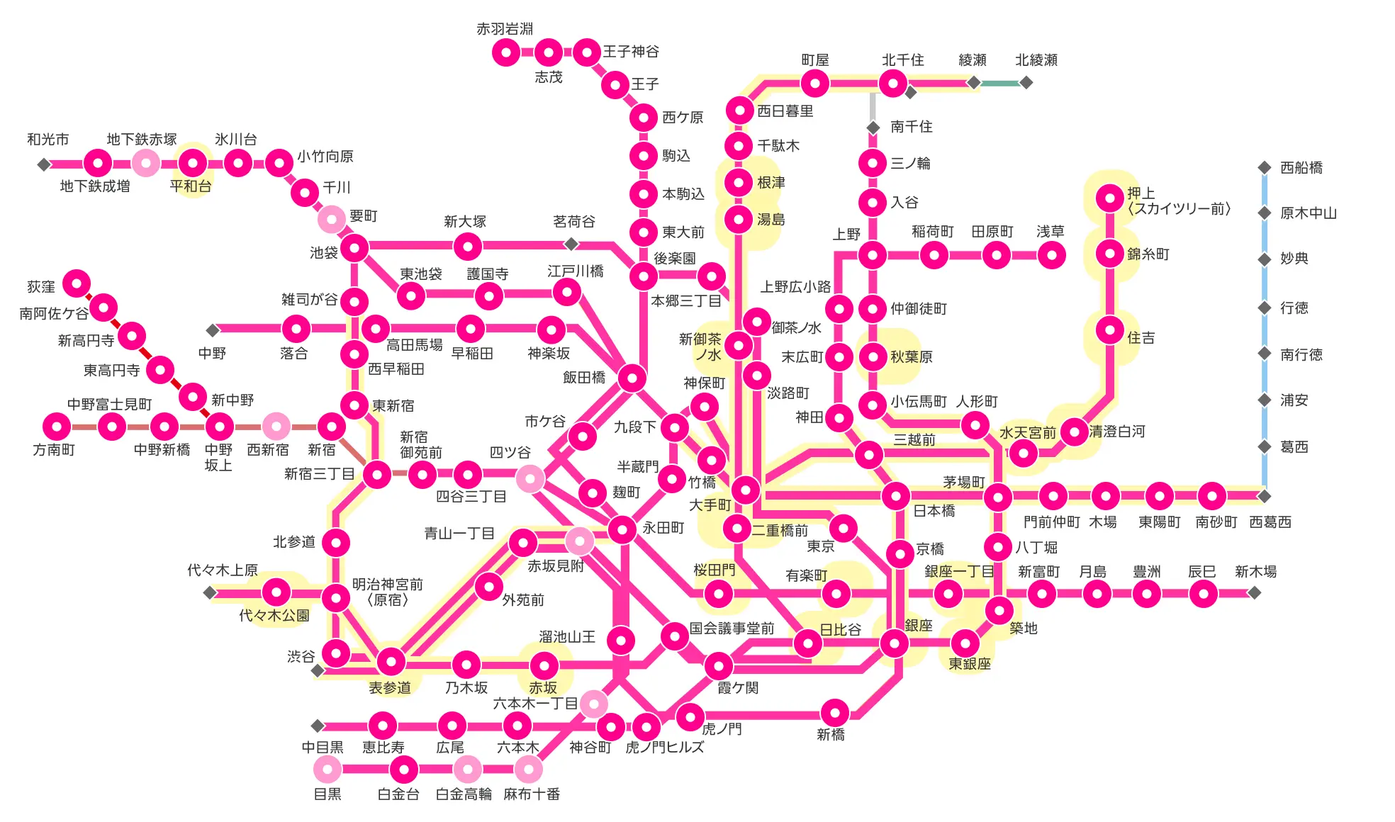 東京メトロ路線図 7月末