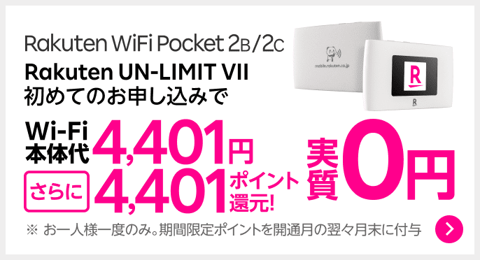 Rakuten WiFi Pocket 2C  Wi-Fiルーター／周辺機器  製品  楽天モバイル