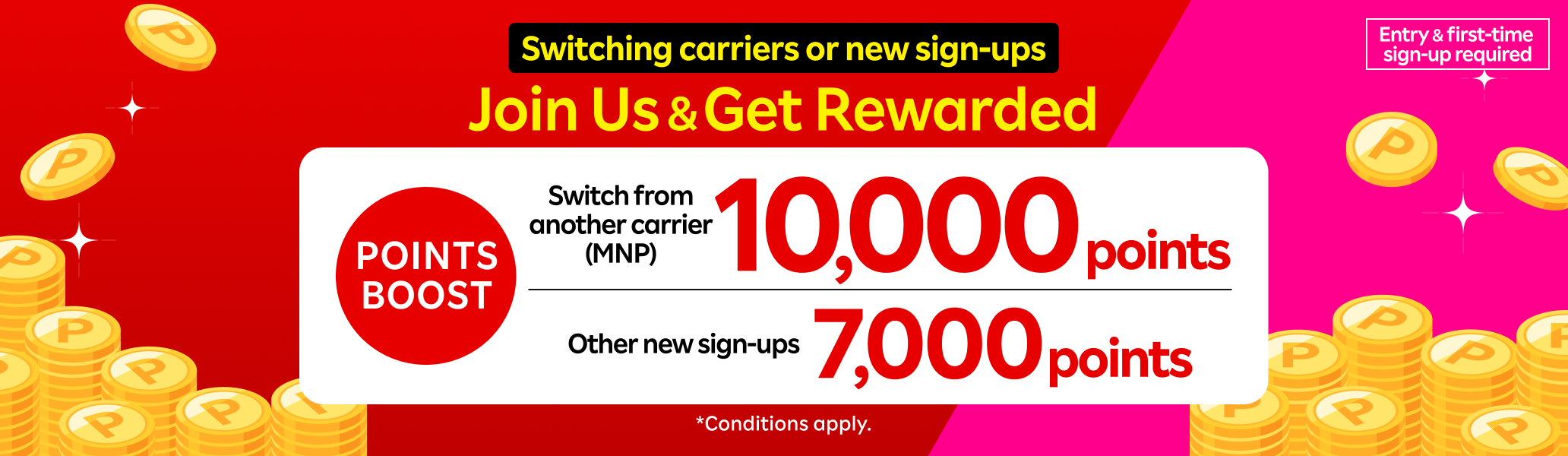 【Entry required】Join Rakuten Mobile & Get Rewarded! Switch from another carrier (MNP) and get 10,000 points. Other new sign-ups can get 7,000 points.