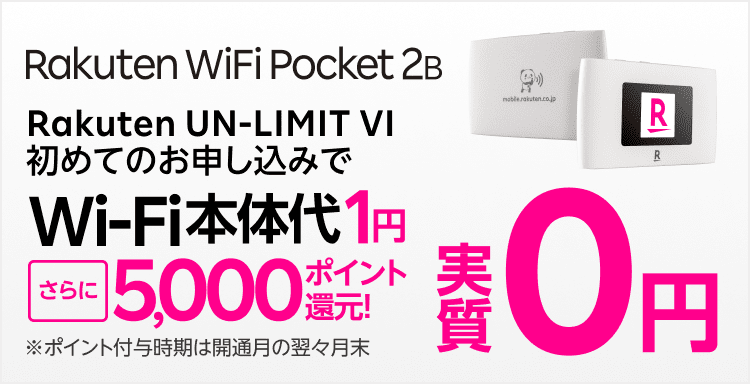 モバイルWi-Fi実質0円お試しキャンペーン