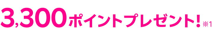 3,300ポイントプレゼント！※1