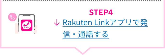 STEP4 Rakuten Linkアプリで 発信・通話する