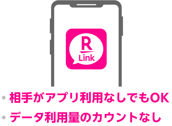 相手がアプリ利用なしでもOK データ利用量のカウントなし