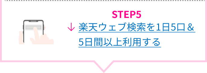 STEP5 楽天ウェブ検索を1日5口＆5日間以上利用する