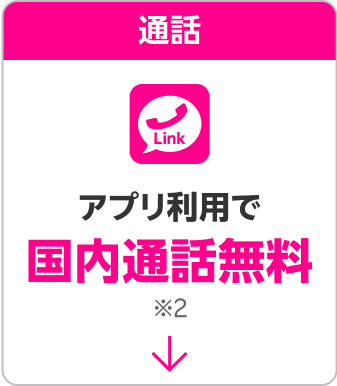 通話 アプリ利用で国内通話無料※2