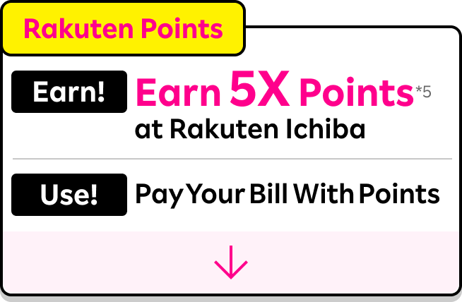 Rakuten Points: Earn 5x points every day at Rakuten Ichiba and pay your smartphone bill with points!