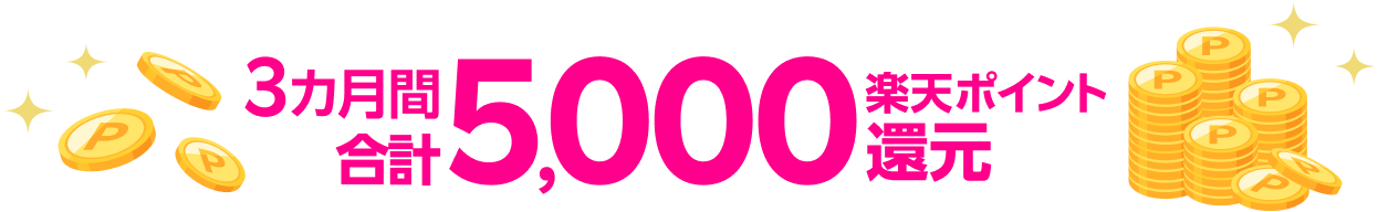 合計5,000楽天ポイント還元
