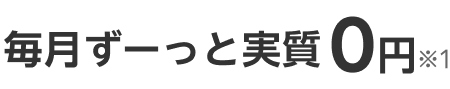 毎月ずーっと実質0円※1