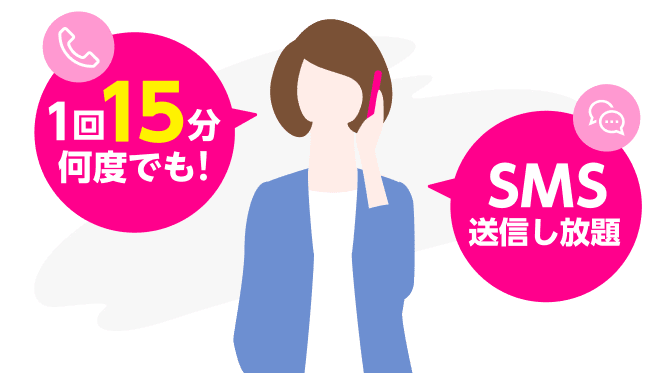 1回15分何度でも!SMS送信し放題