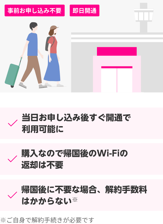 当日受付カウンター成田国際空港・中部国際空港にOPEN！