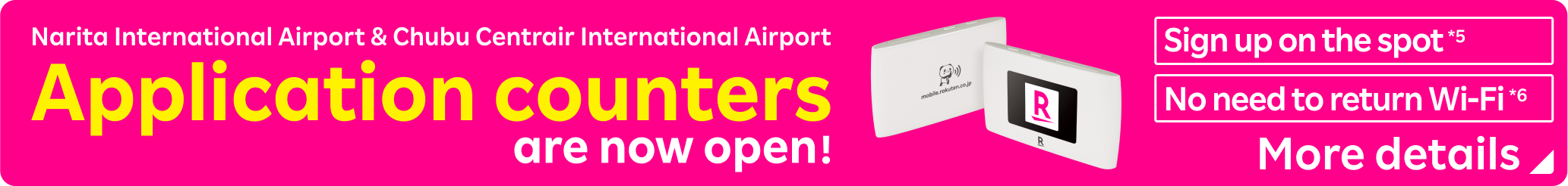 Narita International Airport & Chubu Centrair International Airport Application counters are now open!