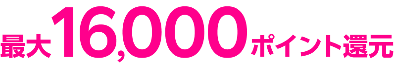 最大16,000ポイント還元